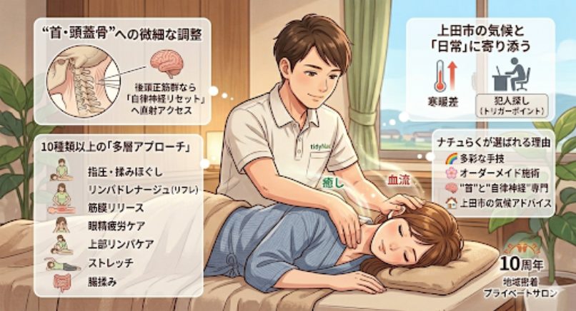 多彩な施術　首コリ・肩こり　オーダーメイド施術